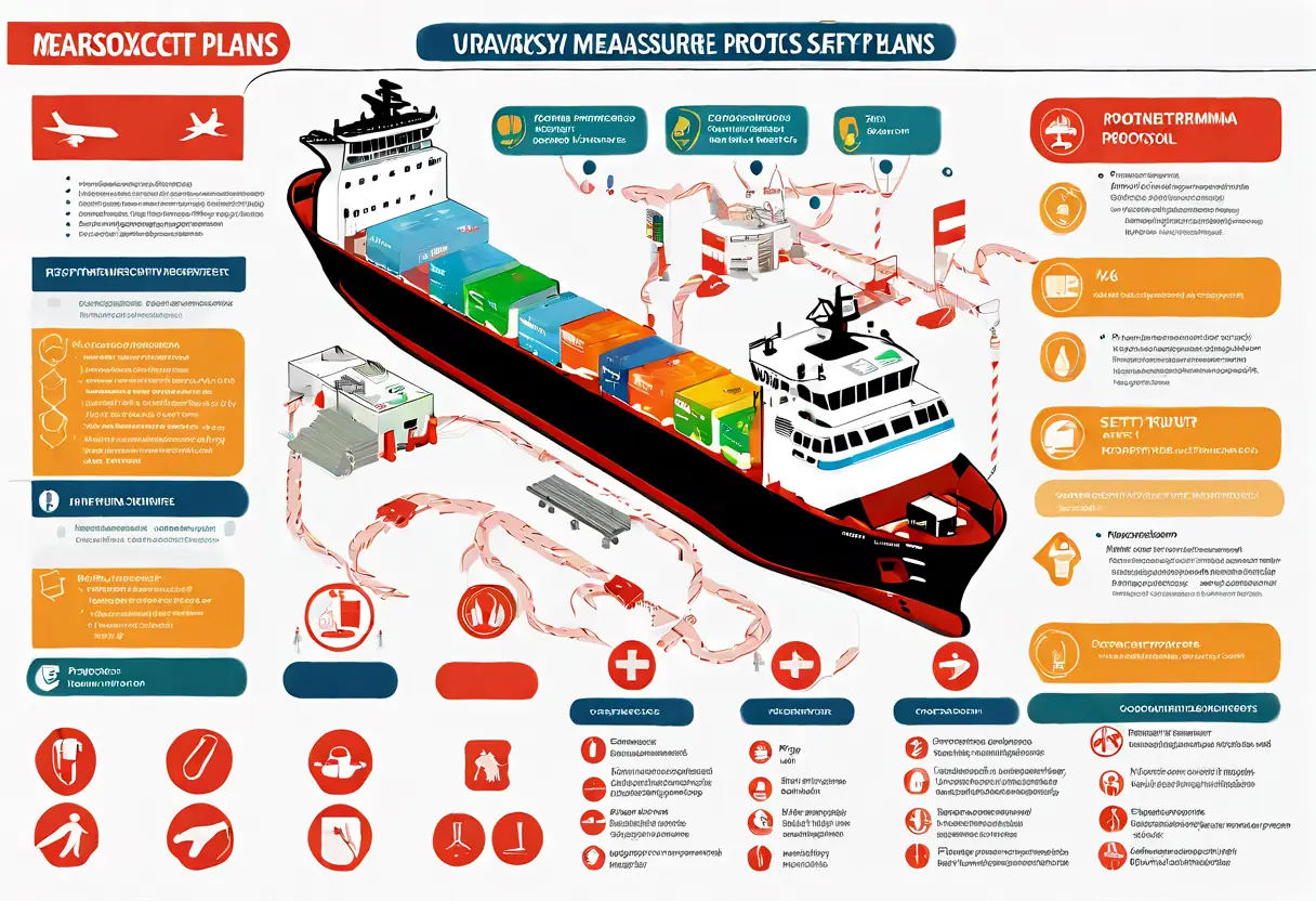 Infographic showing safety measures and protocols at UVAROVSK TERMINAL.